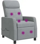 Massage Relaxsessel Hellgrau Stoff Vidaxl