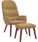 Relaxsessel Mit Hocker Braun Samt Vidaxl