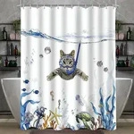 Duschvorhang Katzenschwimme 200x200cm Antischimmel Textil Wasserabweisend 12