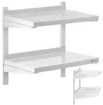 Royal Catering - Wandbord Doppel Wandregal Edelstahl Regal 2 Ablagen H&auml;ngeregal 60 X