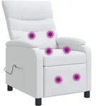 Massage Relaxsessel Wei&szlig; Stoff Vidaxl