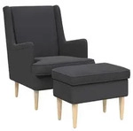 Sessel Mit Fu&szlig;hocker 2 Stk. Dunkelgrau Boucl&eacute; Vidaxl