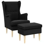 Sessel Mit Fu&szlig;hocker 2 Stk. Schwarz Boucl&eacute; Vidaxl