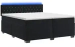 Boxspringbett Mit Matratze Und Led Schwarz 200 X 200 Cm Samt Vidaxl