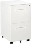 Vinsetto - Rollcontainer Aktenschrank Mit 2 Schubladen Abschlie&szlig;barer Rollschrank