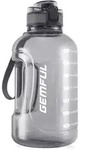 2l Trinkflasche Mit Zeitmarkierung Bpa-frei Grau Fitness B&uuml;ro Outdoor