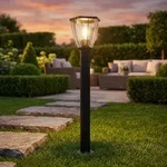 Led Au&szlig;enleuchte Sockelleuchte Gartenleuchte Ip44 Schwarz Edelstahl H 80 Cm