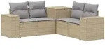 Sofa Set 5 Stk. Beige Und Hellgrau Polyrattan Und Stahl Vidaxl