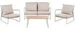 Lounge Set Mit Tisch 4-sitzer Acceglio Metall Beige