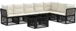 Gartensofa-set 8 Stk. Schwarz Poly-rattan Vidaxl