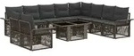 Gartensofa-set 11 Stk. Grau Und Dunkelgrau Poly-rattan Vidaxl
