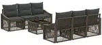 Gartensofa-set 7 Stk. Grau Poly-rattan Vidaxl