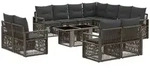 Gartensofa-set 12 Stk. Grau Und Dunkelgrau Poly-rattan Vidaxl