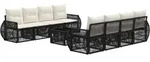 Gartensofa-set 9 Stk. Schwarz Poly-rattan Vidaxl