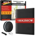 Fliegengitter Fenster 2er Pack 150x250cm Ohne Bohren Feinmaschig Schwarz