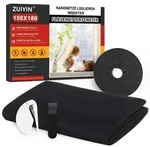 2er Set Fliegengitter Fenster 150x180cm Zuschneidbar Schwarz Ohne Bohren