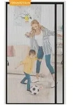 Magnet Fliegengitter T&uuml;r 100x210cm Schwarz, Insektenschutz Ohne Bohren, Automatisch