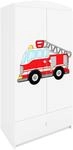 Schrank 2 T&uuml;ren 1 Schublade Kocot Kids Babydream Feuerwehr - Wei&szlig;