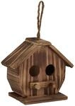 Relaxdays - Deko Vogelhaus, Gebranntes Holz, Vogelh&auml;uschen Zum Aufh&auml;ngen, F&uuml;r