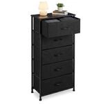 Relaxdays Kommode, Hxbxt: 94 X 45 X 30 Cm, 5 Stoffschubladen, Metall, Mdf, Flur,