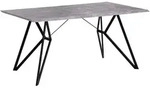 Esstisch Grau Schwarz 90 X 160 Cm Mdf Tischplatte Metallf&uuml;&szlig;en Furnier Rechteckig