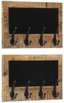 Wandgarderoben Mit 4 Haken 2 Stk. Massivholz Mango Vidaxl