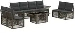 Gartensofa-set 9 Stk. Grau Und Dunkelgrau Poly-rattan Vidaxl