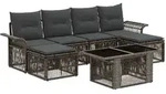 Gartensofa-set 7 Stk. Grau Und Dunkelgrau Poly-rattan Vidaxl
