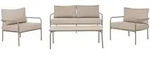Lounge Set Mit Tisch 4-sitzer Nesso Metall Hellbeige