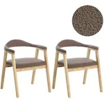 Esszimmerstuhl 2er Set Oneco Holz Hellbraun / Taupe