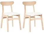 Esszimmerstuhl 2er Set Doyle Holz Hellbraun / Hellbeige