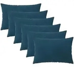 Kissenbezug 6 Pcs Heerlen Blau 30 X 50 Cm Samt Vidaxl