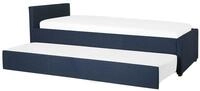 Tagesbett Blau Stoff Mit Lattenrost 80 X 200 Cm Ausziehbar Modern Schlafzimmer