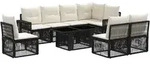 Gartensofa-set 9 Stk. Schwarz Und Cremewei&szlig; Poly-rattan Vidaxl