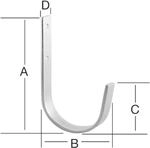 Universalhaken Garagenhaken (roteendkappen) Wandhaken 15x87x 32x38 Mm Verzinkt