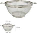 Escurridor Malla Acero Inoxidable Con Asas &Oslash; 22 Cm.