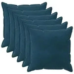 Kissenbezug 6 Pcs Houten Blau 80 X 80 Cm Samt Vidaxl
