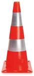 Perel Verkehrskegel 50 Cm, Rot Silber, Ldpe, Mit 2 Reflektierenden Streifen, F&uuml;r