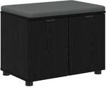 Vidaxl Hall Bench Black Oak 60 X 38 X 46 Cm Engineered Wood And Fabric