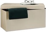 Relaxdays Faltbare Sitzbank 38 X 76 X 38 Cm Hxbxt, 2-sitzer M. Stauraum, Kunstleder