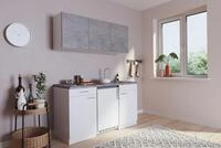 K&uuml;che Minik&uuml;che Singlek&uuml;che K&uuml;chenzeile Pantry Wei&szlig; Beton Luis 150 Cm Respekta