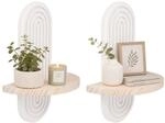 Relaxdays Wandregal, 2er Set, Hxbxt: 30 X 21,5 X 12 Cm, Holz, Regenbogen, Boho,