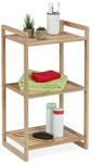 Relaxdays - Bambusregal, Hxbxt: 70 X 40 X 30 Cm, Standregal Mit 3 Ablagen, Bad,