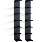 Wandregal Paolo, Schwarz, 30 X 190 Cm 2er Set Vicco