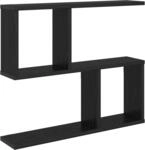 Vidaxl Wall Shelf Black Oak 60 X 12 X 50.5 Cm Engineered Wood