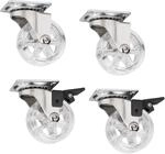 4er Set Dekorative Design M&ouml;belrollen Rapid Rollen-&oslash; 50 Mm Transparent (2 X Mit