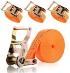 4er Set Spanngurte Mit Ratsche 4m, 35mm, 2000 Dan, Ohne Haken