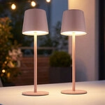 Tischlampe Tischleuchte Au&szlig;en Rosa Led Touchdimmer Akku Dimmbar Gartenleuchte...