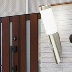 Led Wandleuchte Wandlampe Au&szlig;enleuchte Bewegungsmelder Silber Edelstahl H 41 Cm