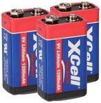 3x Xcell Lithium 9v Block Hochleistungs- Batterien F&uuml;r Rauchmelder / Feuermelder -